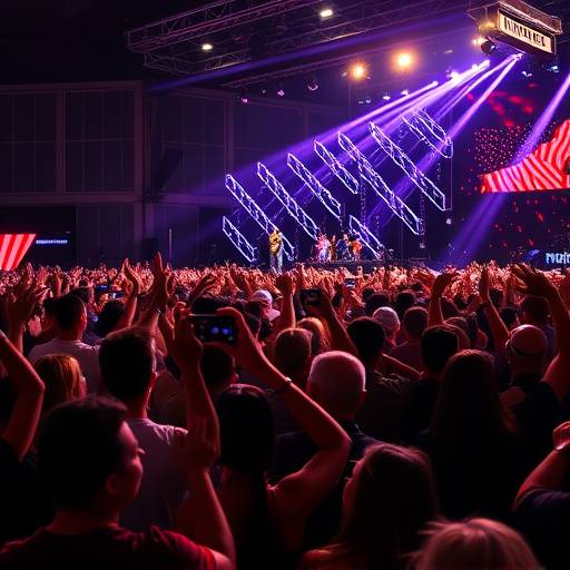 Folla che applaude a un evento dal vivo con luci brillanti