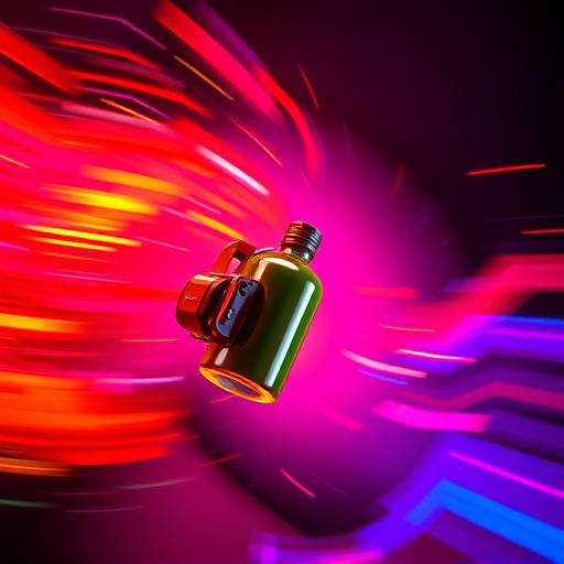 Scena di un prodotto in uso con colori vivaci e dinamici