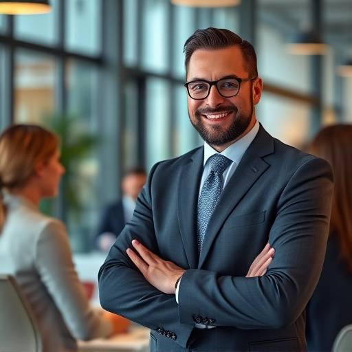 Uomo d'affari che parla durante una riunione in un ufficio moderno